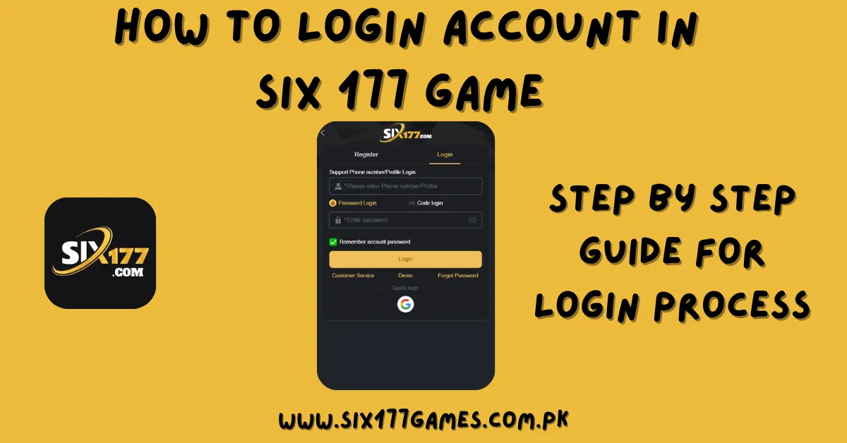Six 177 Game Login Screen - Secure Access Portal for Pakistan's Best Earning App 2026